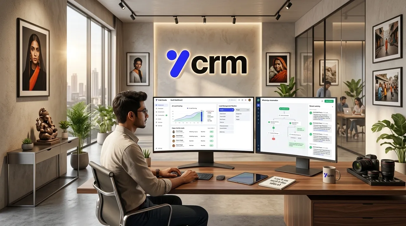7CRM photography CRM workspace showing AI-enabled business operations