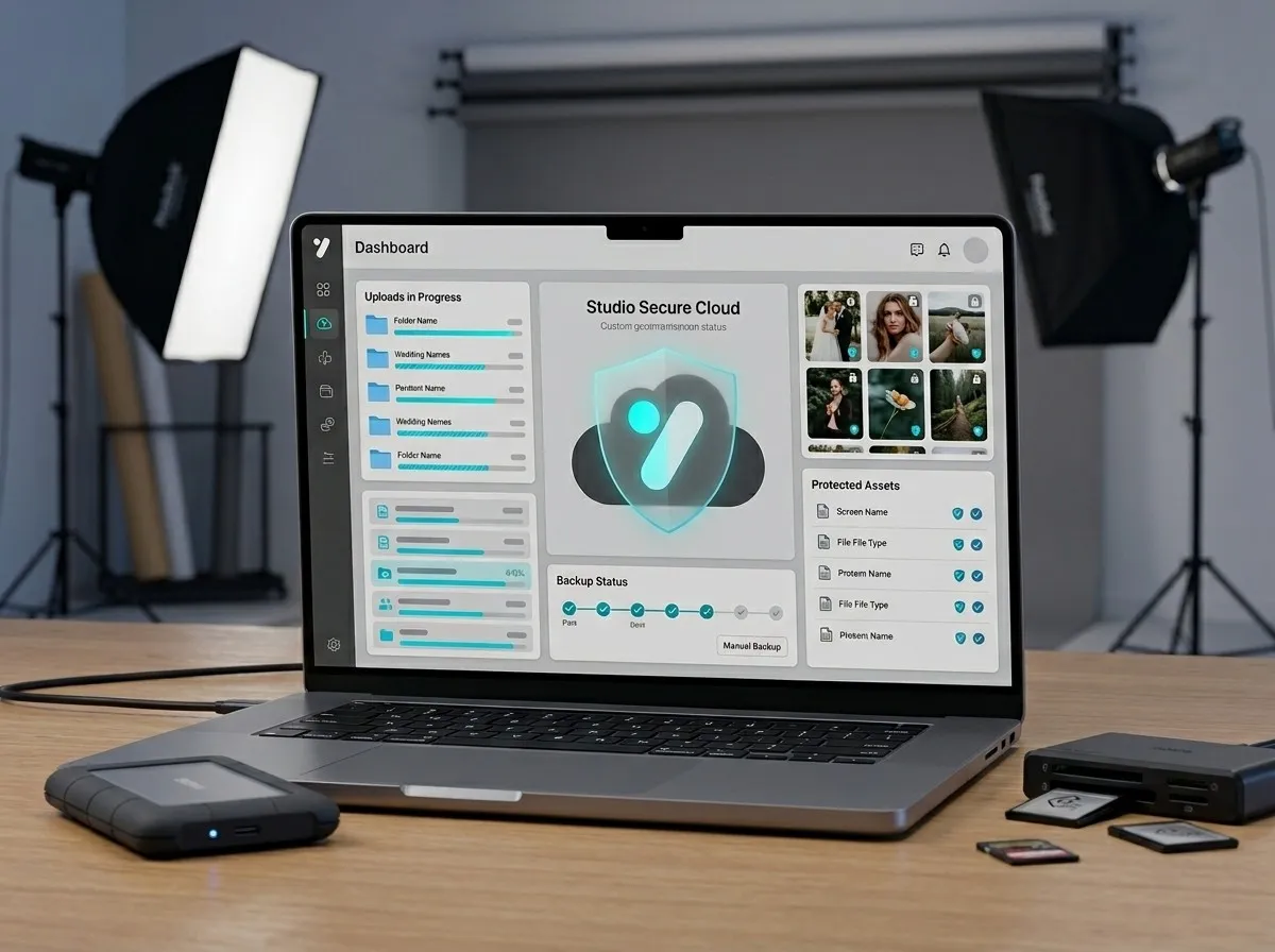 Photo studio cloud storage with organised client folders