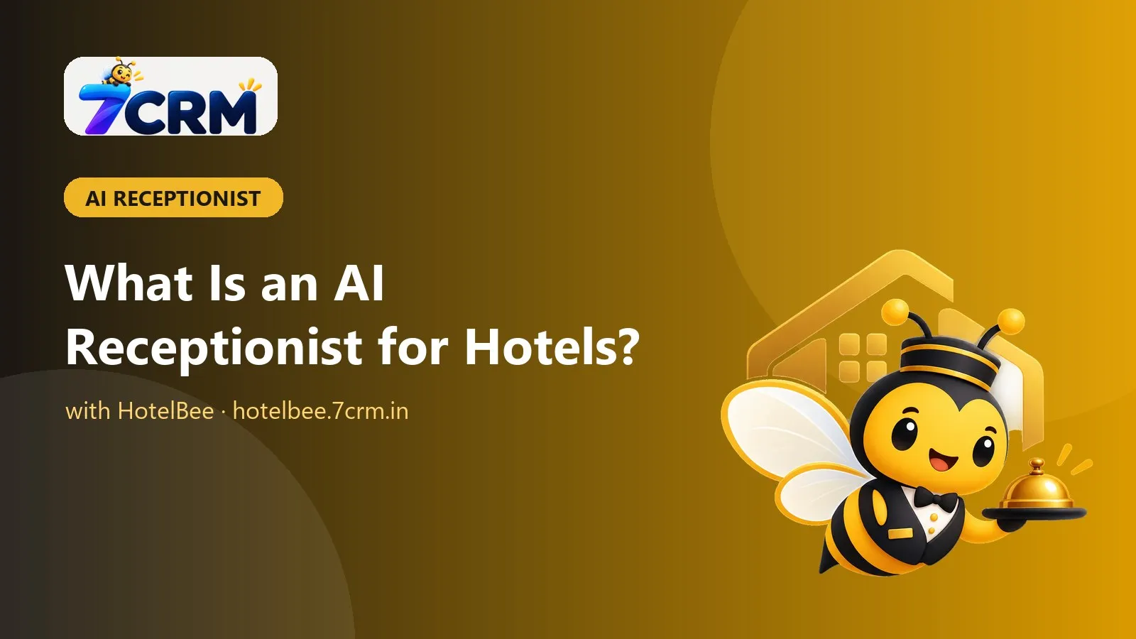 HotelBee bee receptionist with a service bell answering hotel guests